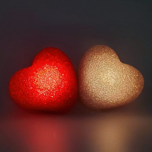 RARE Vintage “Avon” Valentine Heart Tap Lights – Set of 2 – NEW - Picture 2 of 8